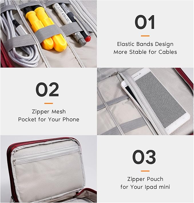 Electronics Organizer, OrgaWise Electronic Accessories Bag Travel Cable - Image 4