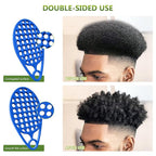 KOUPA Silicone Curly Hair Brush with Pick Comb, One Piece Twist Curl Brush Comb for Afro Curls, Washable Hair Tool for Men Women, Blue