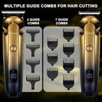 Hatteker Men's Beard Trimmer Kit Electric Razor Shaver Professional Hair Clipper with Zero Gapped T-Blade Nose Ear Beard Body Trimmer for Men Waterproof Cordless Grooming Kit 6 in 1