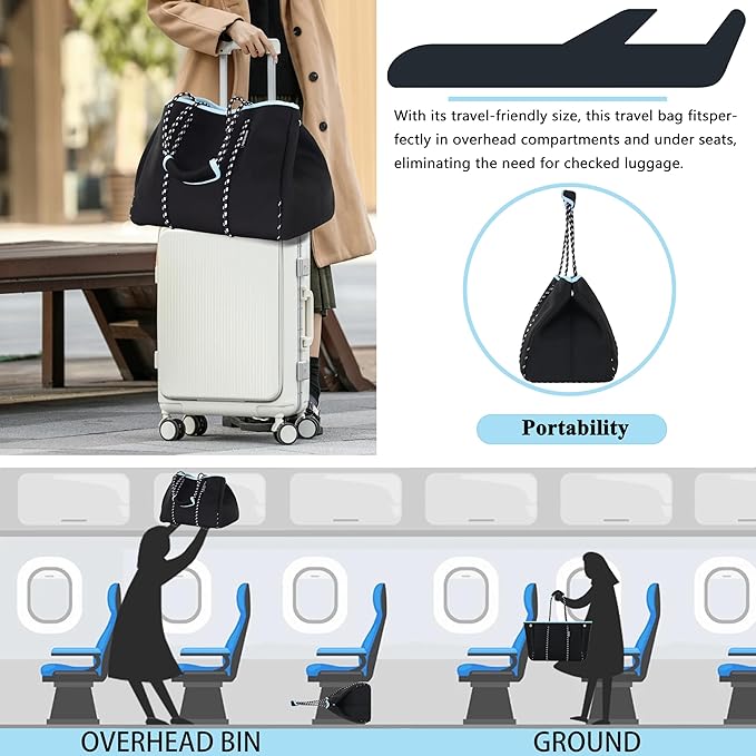 QOGiR Neoprene Multipurpose Beach Bag Tote - Image 7