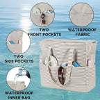 LEDAOU Beach Bag Waterproof Sandproof Women Tote Bag Pool Bag - Image 8