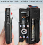 Airtag Wallet for Men, with Money Clip 10 Cards Metal Case Smart Slim Pop Up - Image 3