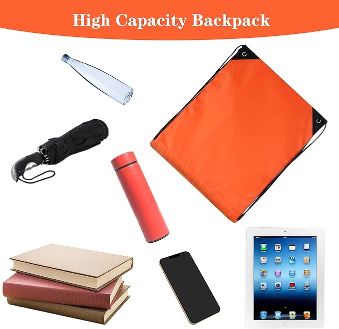 20 Colors Drawstring Backpack Bags Sack Pack Cinch Tote Sport Storage Polyester - Image 5