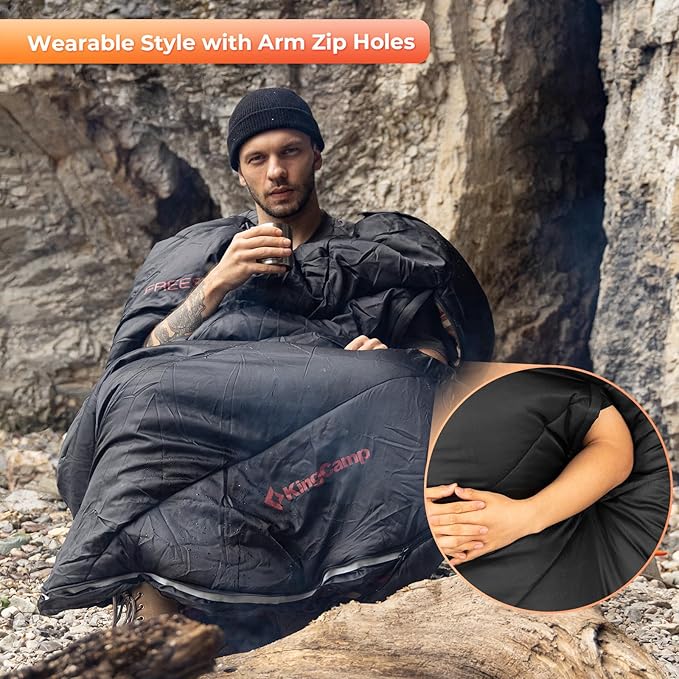 KingCamp Sleeping Bag for Adults, Cold Weather & Warm Extra Wide Big & Tall XL - Image 4