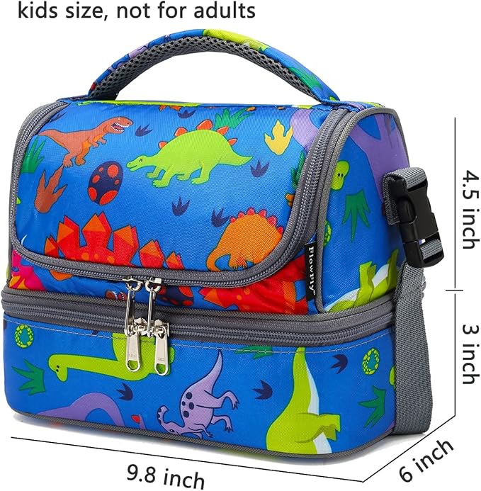 FlowFly Kids Double Decker Cooler Insulated Lunch Bag Large Tote - Image 3