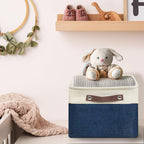 SIMPLE HOUSEWARE Large Fabric Storage Bin, 3 Pack, Steel Blue - Image 8