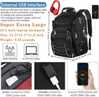 VECKUSON 18.4 Laptop Backpack for unisex, 60L Extra Large Gaming Laptops Back - Image 3