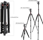 BONFOTO B690A Camera Tripod for Travel, Lightweight Aluminum Portable DSLR - Image 7