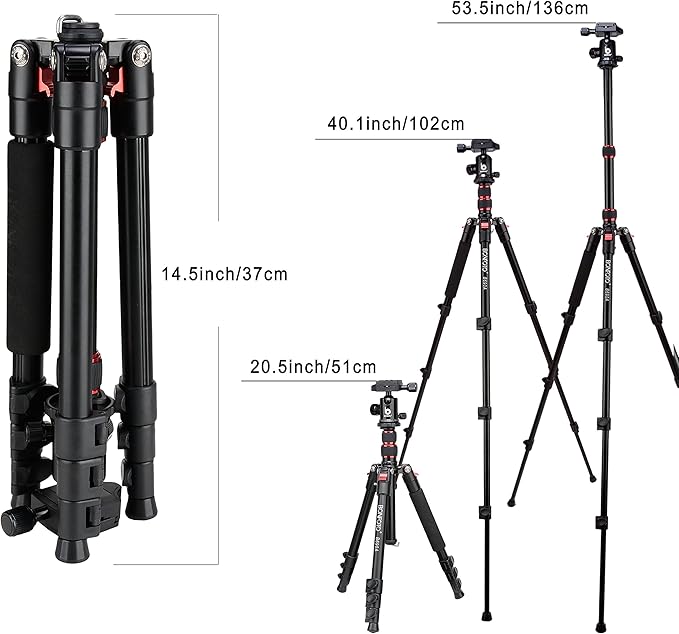 BONFOTO B690A Camera Tripod for Travel, Lightweight Aluminum Portable DSLR - Image 7