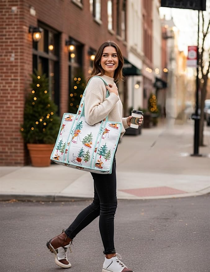 Cotton Quilted Tote Bag for Women – Large Beach & Travel Tote - Image 7