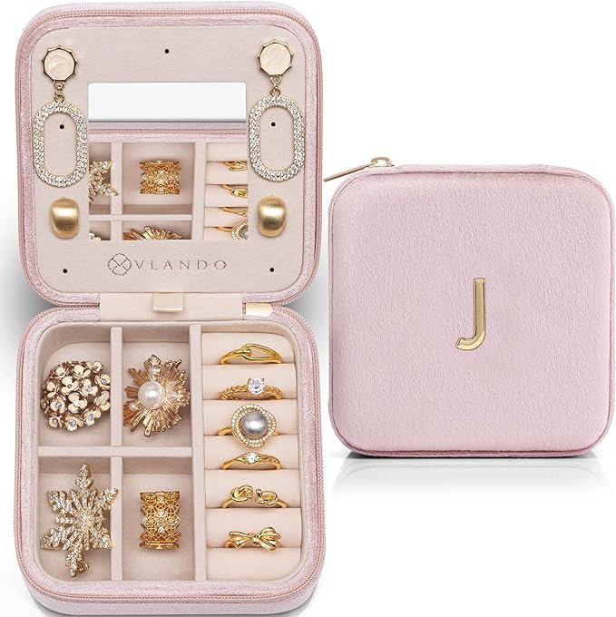 Vlando Birthday Gifts for Women Friendship, Personalized Initial Jewelry Box by VLANDO