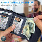 Wallet for Men, with Cash Pocket 2 ID Window 9-13 Cards, Metal Case Smart Slim - Image 4