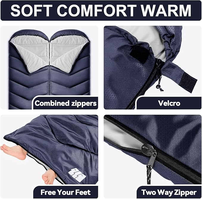 Sleeping Bags for Adults Cold Weather, Waterproof, Lightweight Camping Sleeping - Image 7