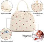 Bluboon Lunch Bag for Women Men Cute Corduroy Lunch Tote Bags Reusable - Image 5
