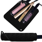 12" X 9" Large Heat Resistant Silicone Mat for Hair Styling Tools, Curling Iron Mat, Flat Iron Holder, Hair Straightener Pad, Makeup Mat, Hot Tools Mat for Travel Vanity Salon - Black