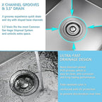 15x15 inch Drop in Bar Sink, 15 inch Small Kitchen Sink Topmount 18 Gauge - Image 3