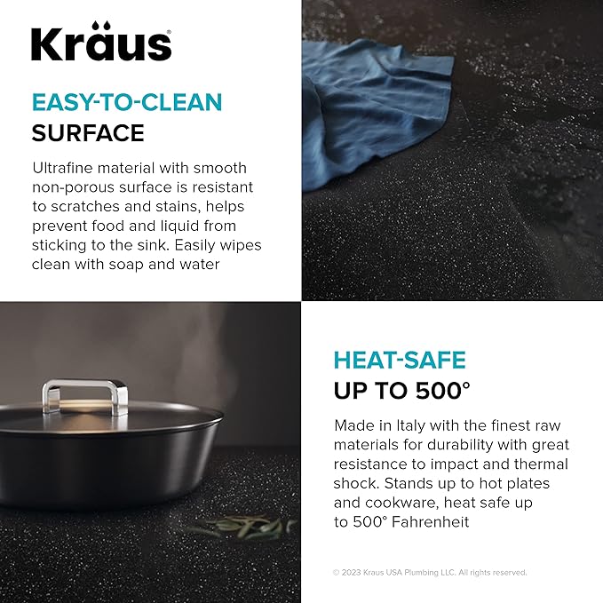 KRAUS Bellucci 18-inch Granite Workstation Drop In Top Mount Single Bowl - Image 12