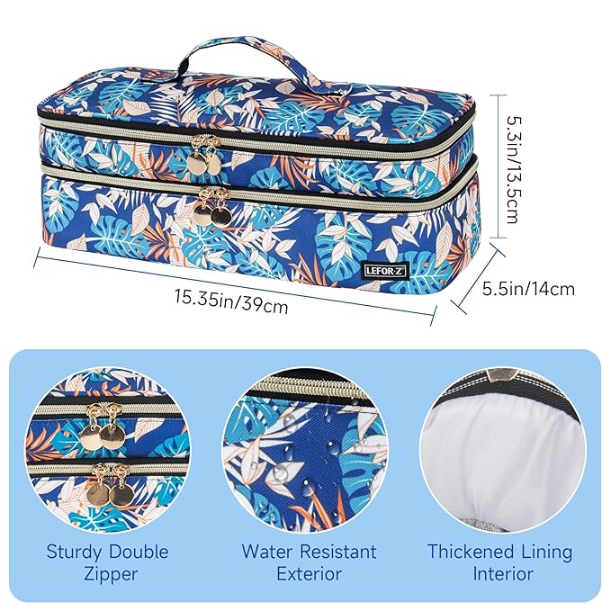 Double-Layer Travel Carrying Case Bag Comapatible with Revlon One-Step Hair Dryer Brush/Volumizer/Styler/Hot Tools/Shark FlexStyle/Dyson Airwrap Styler and Attachment,Colorful(Bag Only)