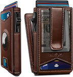 Airtag Wallet for Men, with Money Clip Gift Boxed, Slim Front Pocket Wallet by Miyozi