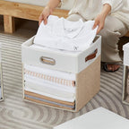 Fabric Storage Cubes with Clear Windows and Lids, Decorative Storage Boxes - Image 5