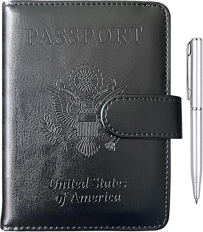 TIGARI Passport Holder for Travel Women Men, PU Leather Waterproof RFID by TIGARI