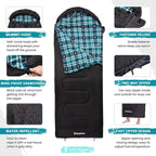 KingCamp Sleeping Bag for Adults, Cold Weather & Warm XL Big and Tall Flannel - Image 3