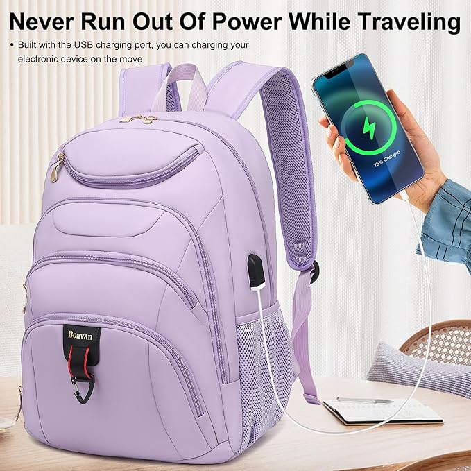 Boavan Laptop Backpack for women, 15.6inch Laptop Bag - Image 7