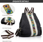 Goodhan Women Canvas Backpack Daypack Casual Shoulder Bag, Vintage Heavy-duty - Image 2