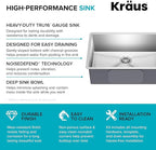 KRAUS Standart PRO 28-inch 16 Gauge Undermount Single Bowl Stainless Steel - Image 12