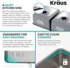 KRAUS Dex 33-Inch Undermount 50/50 Double Bowl TRU16 Gauge Stainless Steel - Image 4