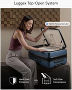 Checked Luggage Top Opening, FLT Expandable Polycarbonate Hard Shell Suitcase - Image 3