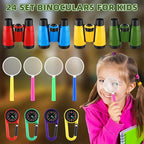 Wettarn 24 Pack Kid Mini Compact Binocular Compass Magnifying Glass Set - Image 2