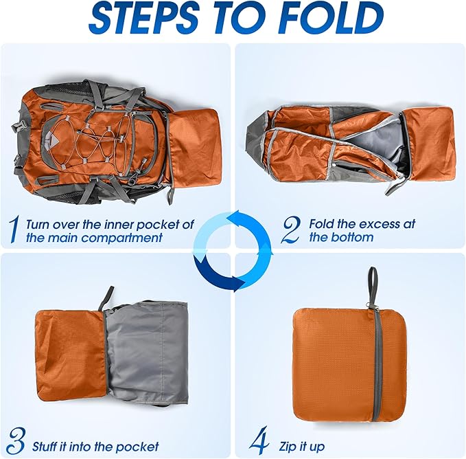IGOLUMON Hiking Backpack 40L Packable Lightweight Camping Backpack Men Women - Image 8