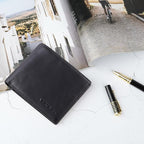 VISOUL Mens Bifold Wallet with 2 ID Windows and 2 Money Compartments, Genuine - Image 6