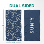 SUN'Y Waffle Microfiber Beach Towel – Sand Free, Quick Dry, Ultra Absorbent - Image 6