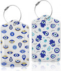 Blue Evil Eyes Hamsa Hand Luggage Tags by Oeaskly