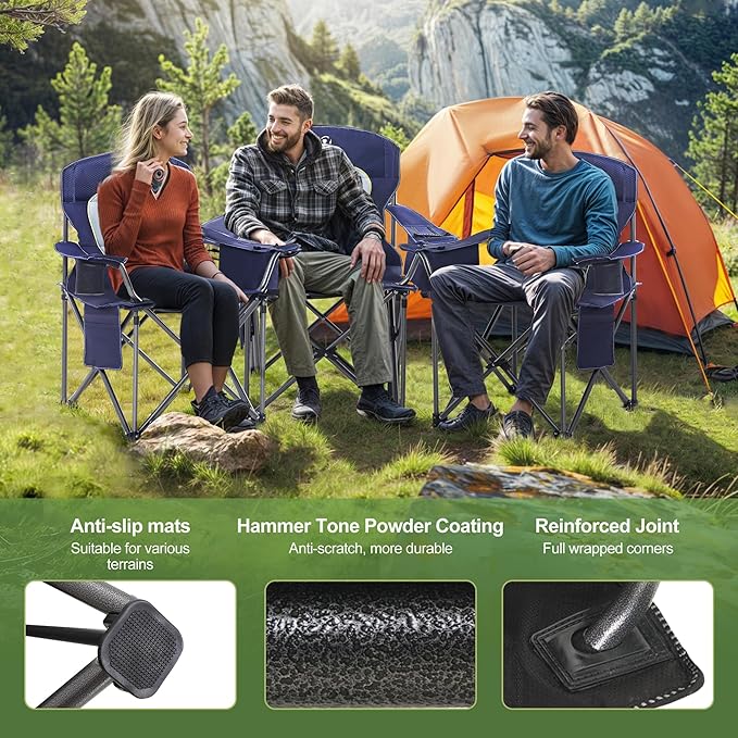 LET'S CAMP Oversized Folding Camping Chair Portable Outdoor Heavy Duty Padded - Image 6