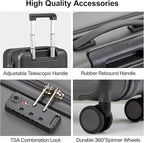 Hanke 16 Inch Underseat Carry On Luggage Hard Shell Suitcases - Image 7