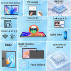 Android 14 Tablet with Keyboard, 12GB RAM, 128GB Storage, 1TB Expandable - Image 3