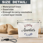 Funny Make Up Bag For Woman, Cosmetic Bag With Hand Strap - Cool Aunties Club - Lined Toiletry Bag, Classic Sporty Pouch, Preppy Organizer With Zipper, Women Essentials & Accessories - B12