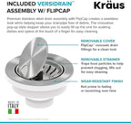 KRAUS Kitchen Sink Bellucci 29” Undermount Workstation Granite, Metallic Gray - Image 10