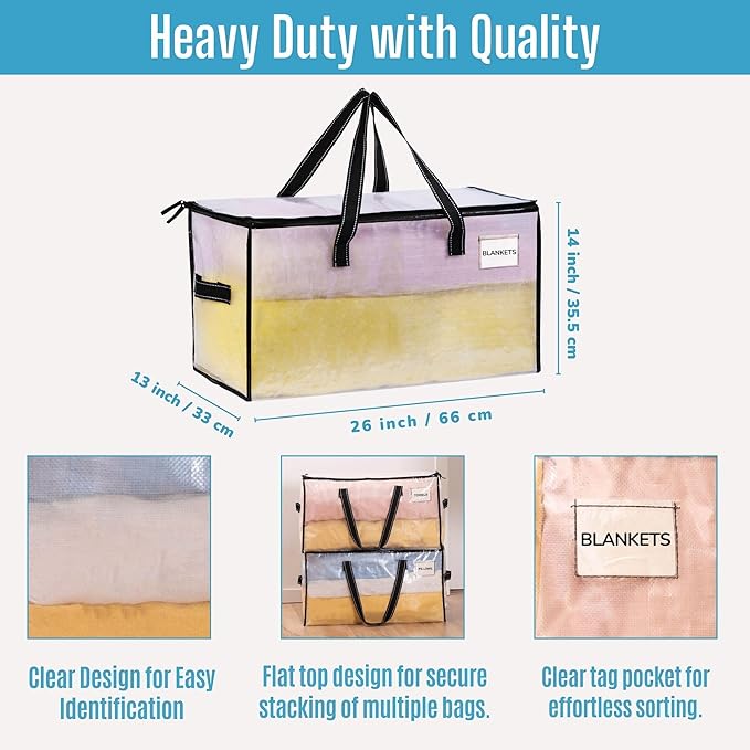 VENO 6 Pack Moving Bags, Comforter and Blanket Storage Bags - Image 5