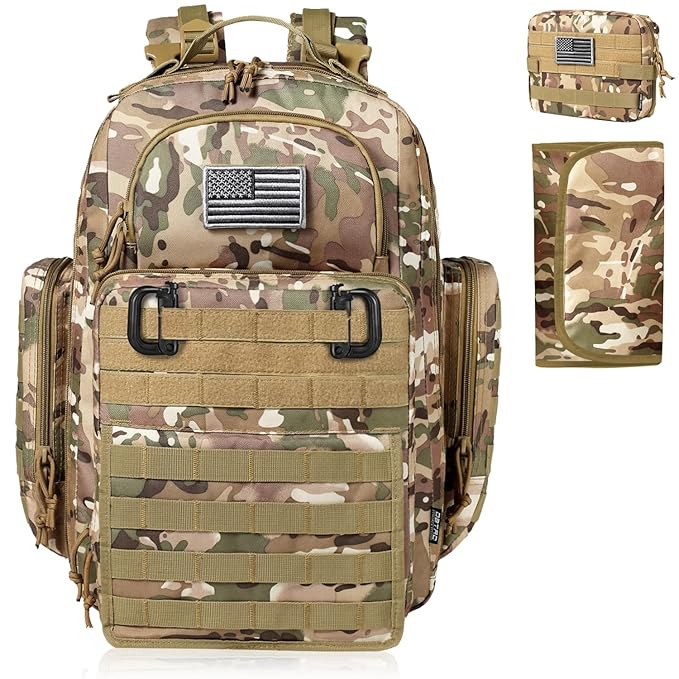 Diaper Bag Backpack for Dad, DBTAC Large Baby Nappy Bag for Men w/Changing Mat by DBTAC