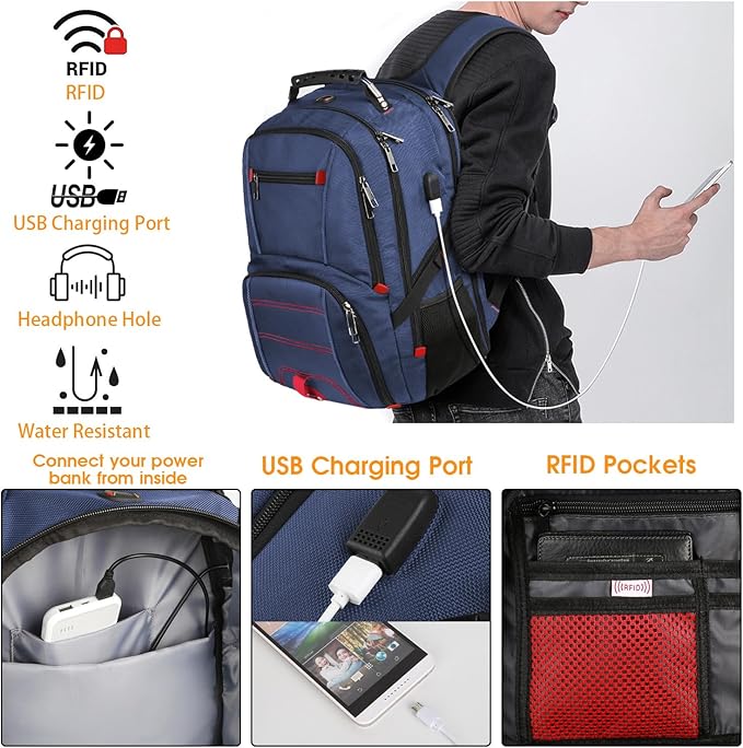 LTINVECK Extra Large 50L Travel Laptop Backpack, Computer bag Backbag - Image 4