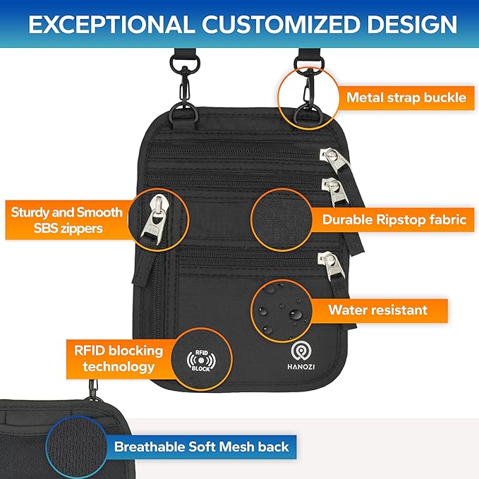 Neck Wallet – Travel Pouch and RFID Blocking Passport Holder - Image 3