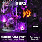 Halloween Solar Flame Lantern Hanging Outdoor Waterproof Purple - Image 7