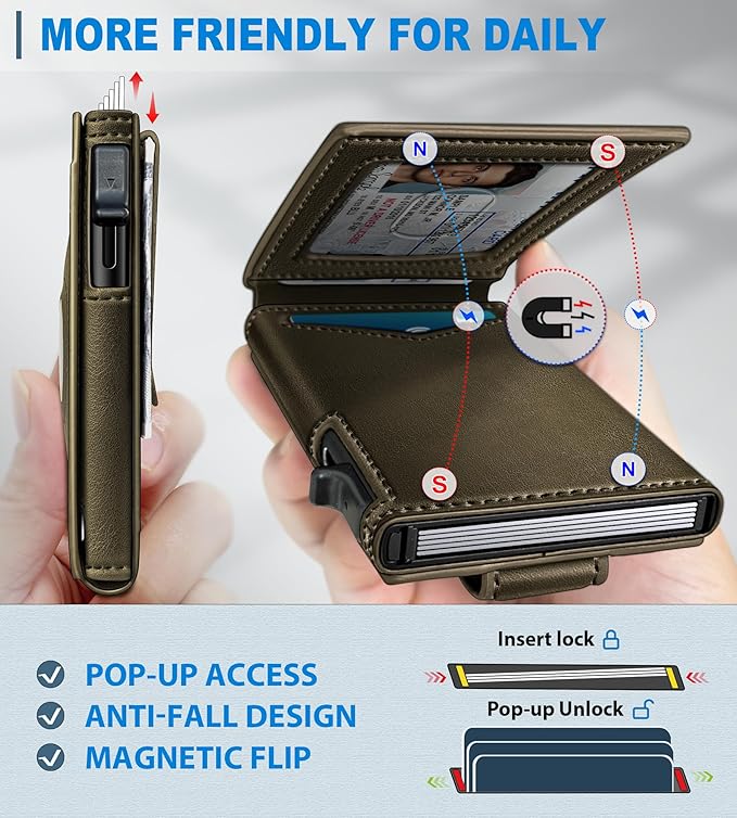 Airtag Wallet for Men, with Money Clip Gift Boxed, Slim Front Pocket Wallet - Image 3