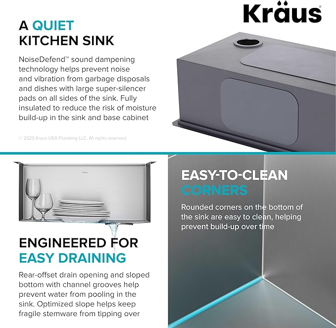 KRAUS Kore 23-Inch Undermount Workstation 16 Gauge Single Bowl Stainless Steel - Image 10