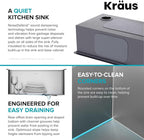 KRAUS Kore 23-Inch Undermount Workstation 16 Gauge Single Bowl Stainless Steel - Image 10