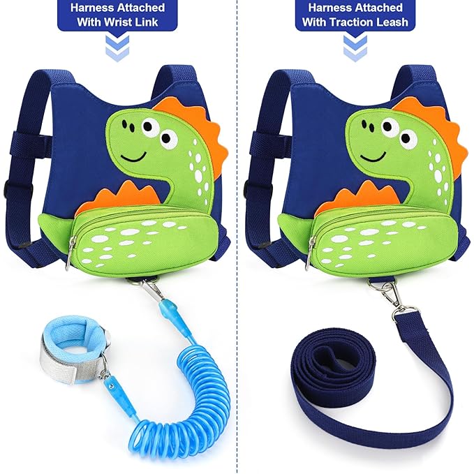 Accmor Toddler Harness Leash, Cute Dinosaur Kids Harness Children Leash - Image 3